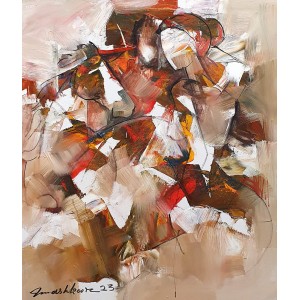 Mashkoor Raza, 24 x 30 Inch, Oil on Canvas, Abstract Painting, AC-MR-598